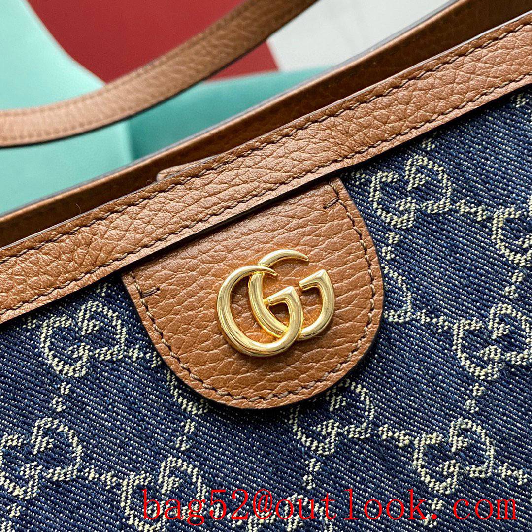 Gucci GG Denim Collection Ophidia Tote navy blue shoulder handbag