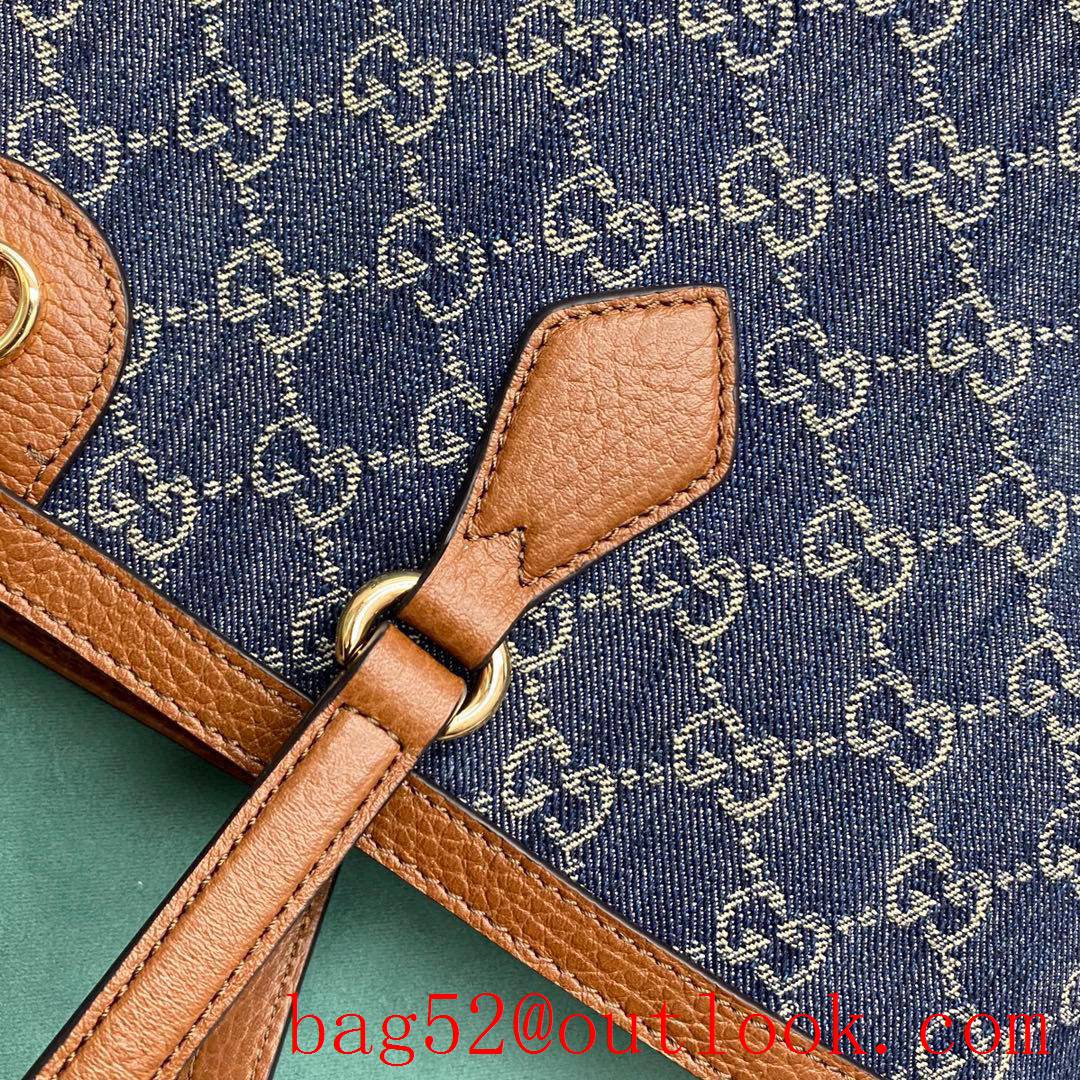 Gucci GG Denim Collection Ophidia Tote navy blue shoulder handbag