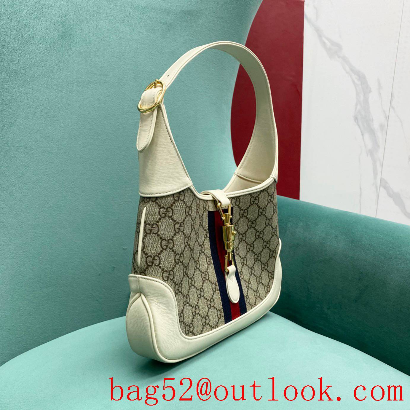 Gucci Jackie1961 spot retro cream unarm handbag
