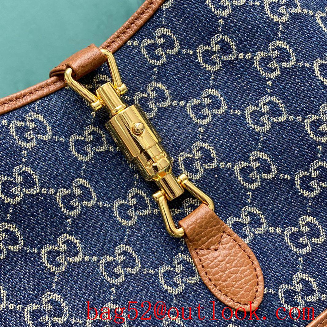 Gucci Jackie 1961 navy blue with red medium shoiulder crossbody handbag