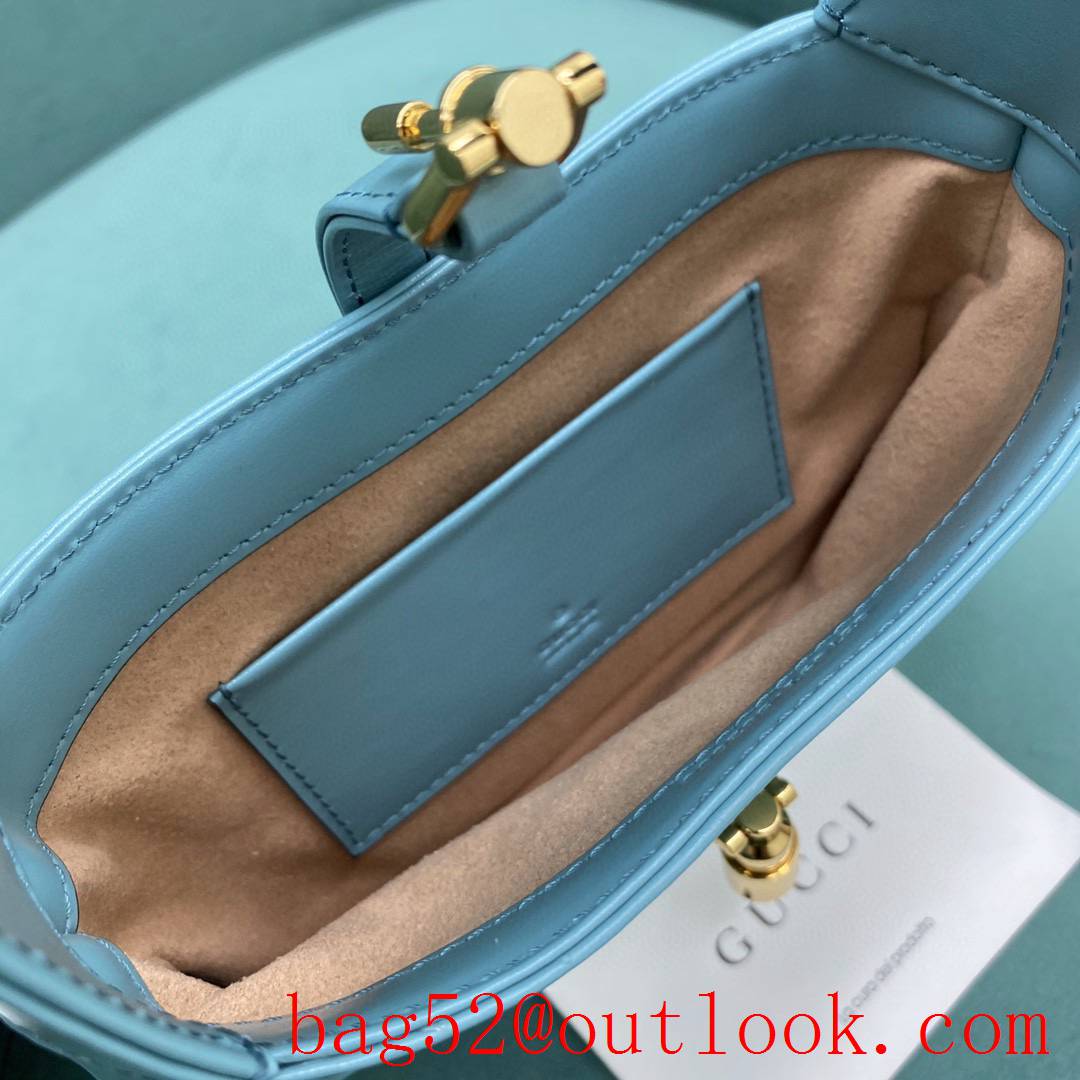 Gucci Jackie 1961 mini explosion model sky blue women's shoulder mini handbag