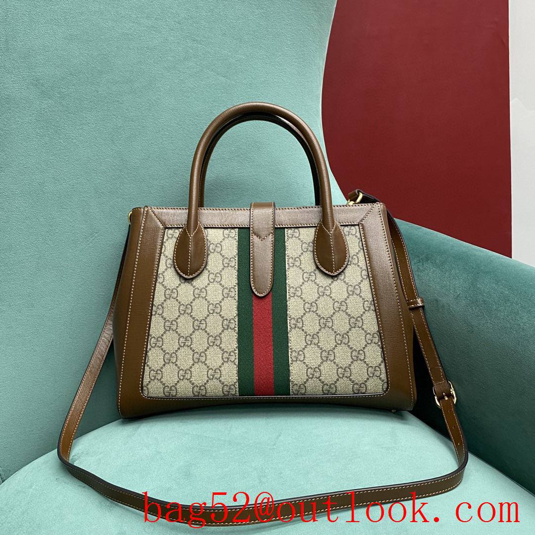 Gucci New double G logo mini tote bag classic retro style brown women's handbag