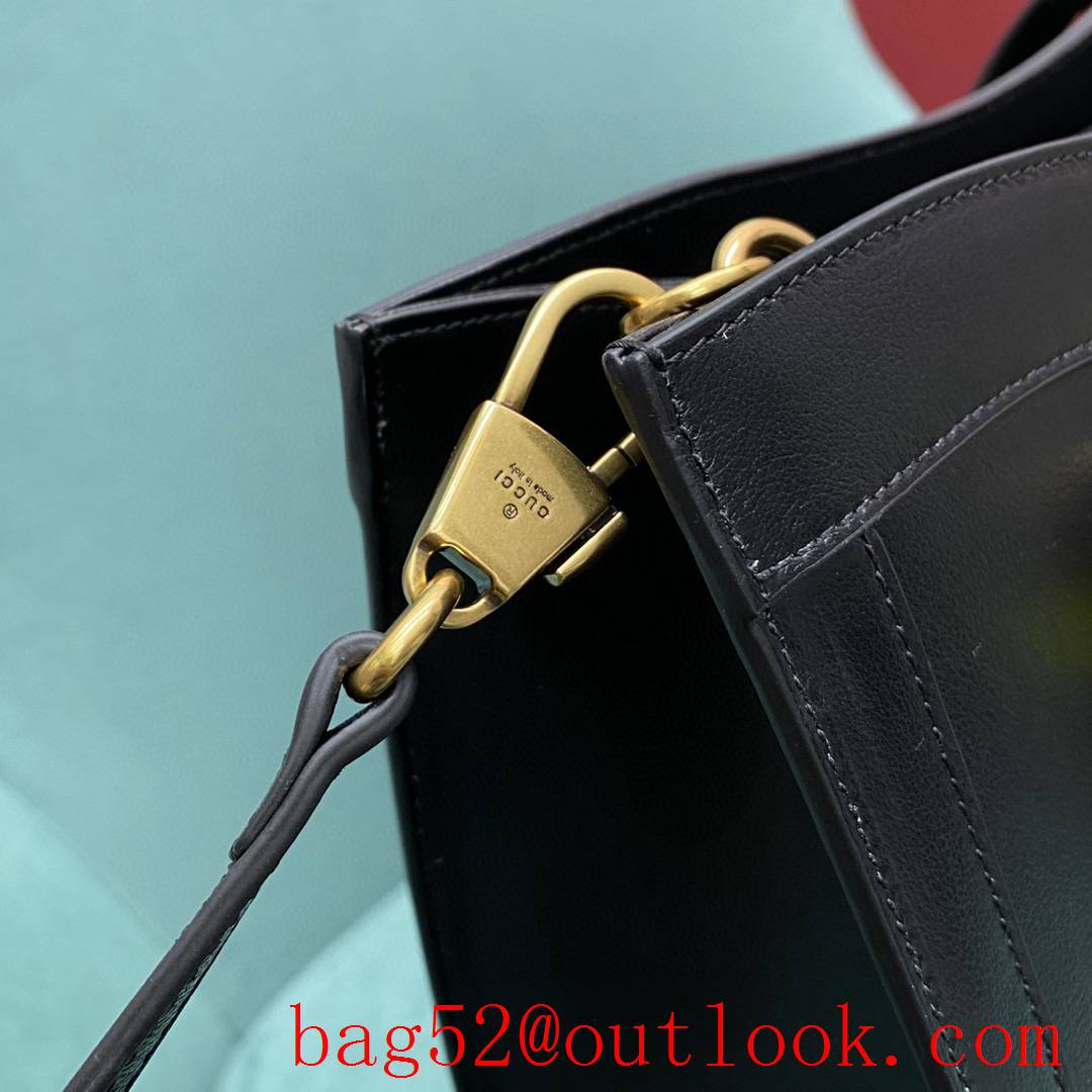 Gucci large Diana Bamboo black tote Detachable neon leather strap handbag