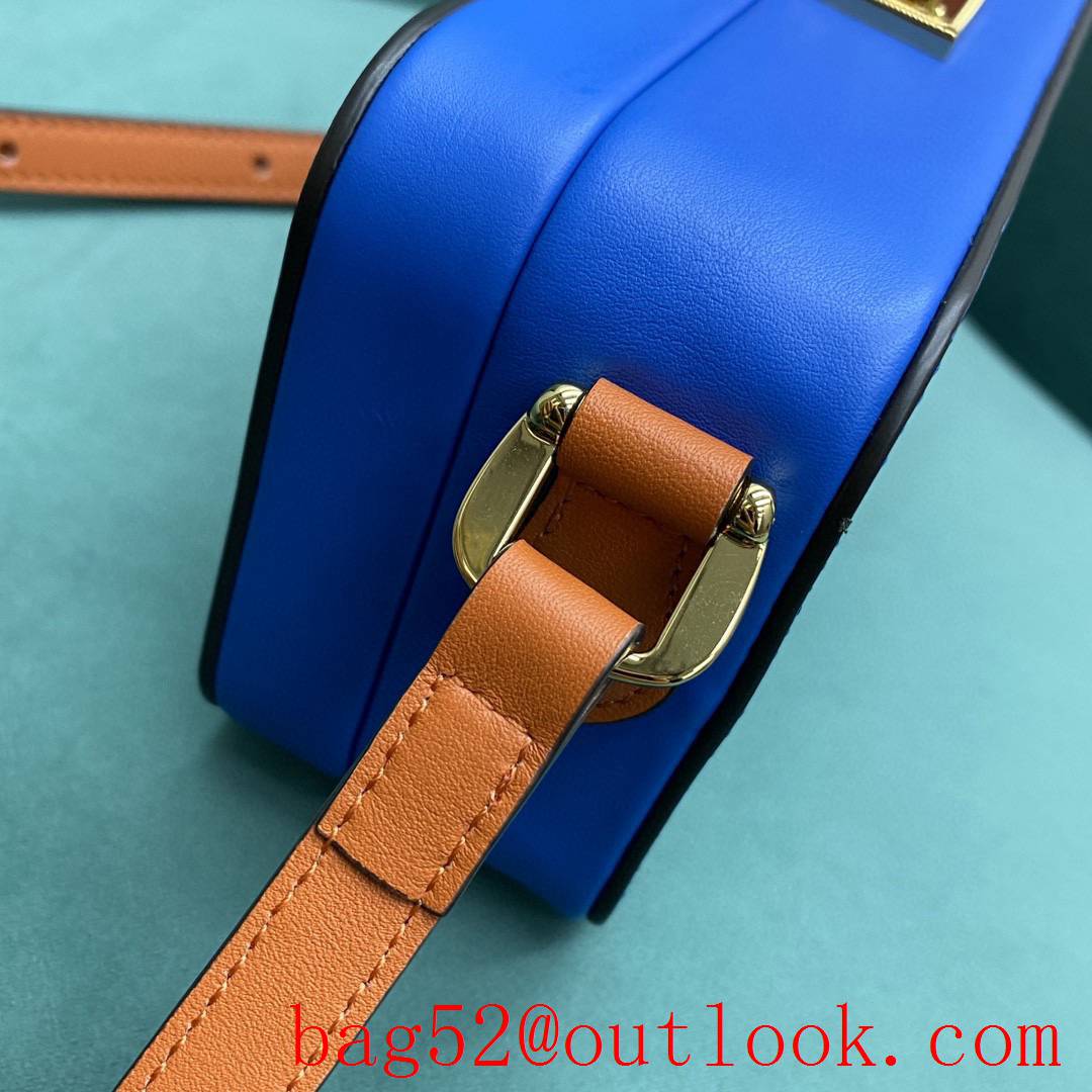 Gucci Box bag square shape retro lock is padlock series royal blue shoulder handbag