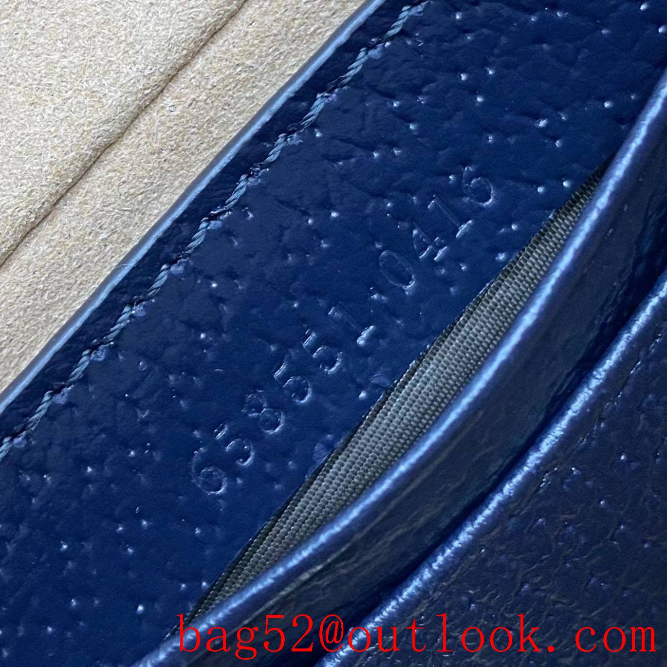 Gucci Classic Double G monogram canvas Ophidia navy blue shoulder handbag