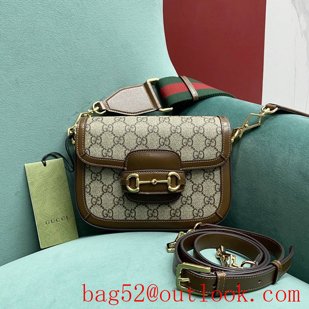 Gucci GG Ophidia imported fireproof and waterproof material Dome shape classic double G collocation brown shoulder handbag