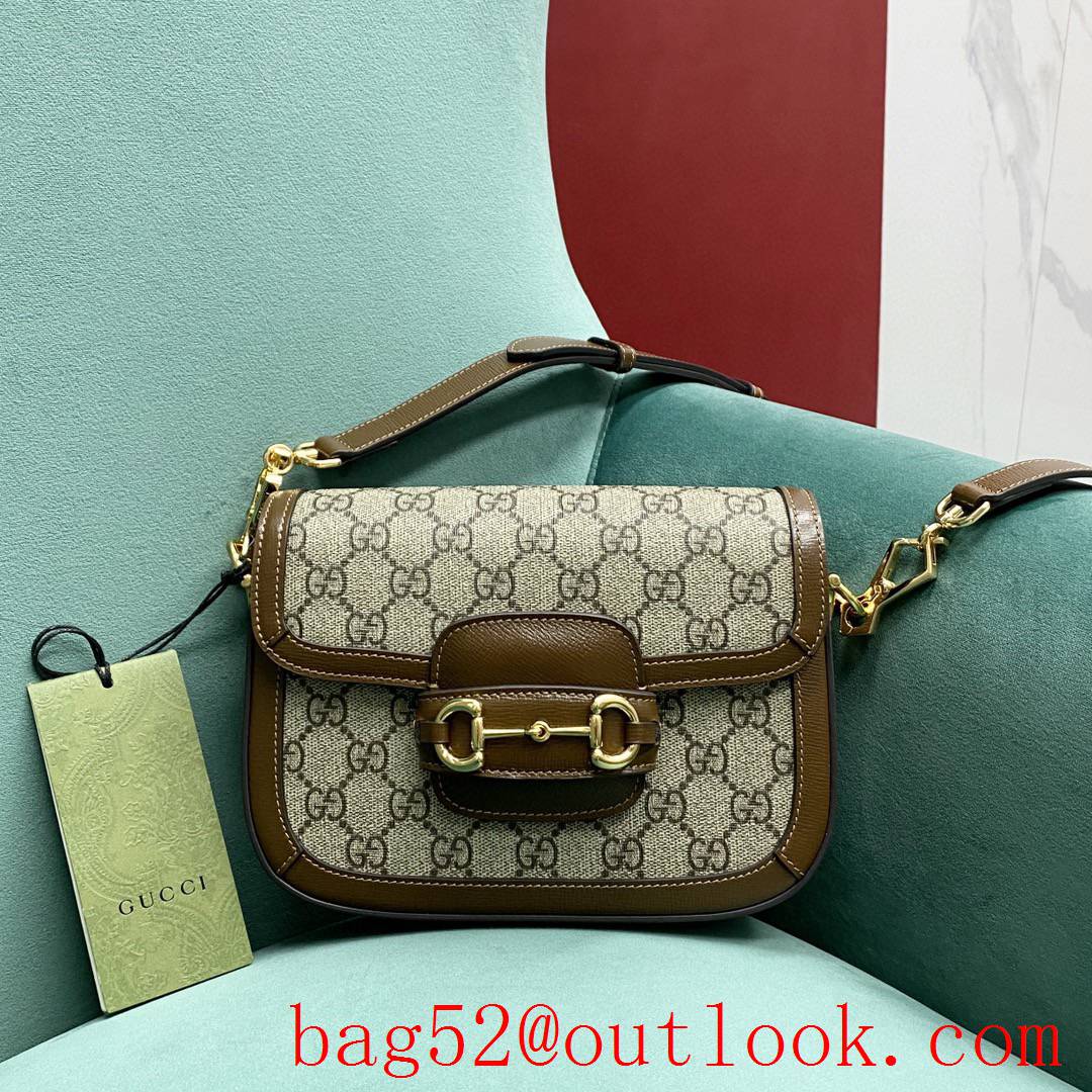 Gucci GG Ophidia imported fireproof and waterproof material Dome shape classic double G collocation brown shoulder handbag