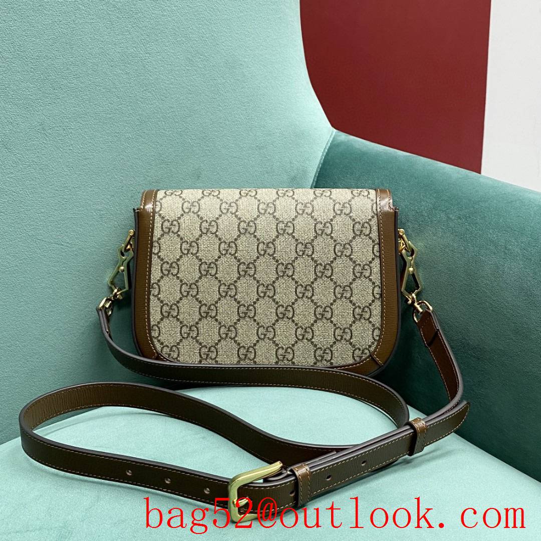 Gucci GG Ophidia imported fireproof and waterproof material Dome shape classic double G collocation brown shoulder handbag