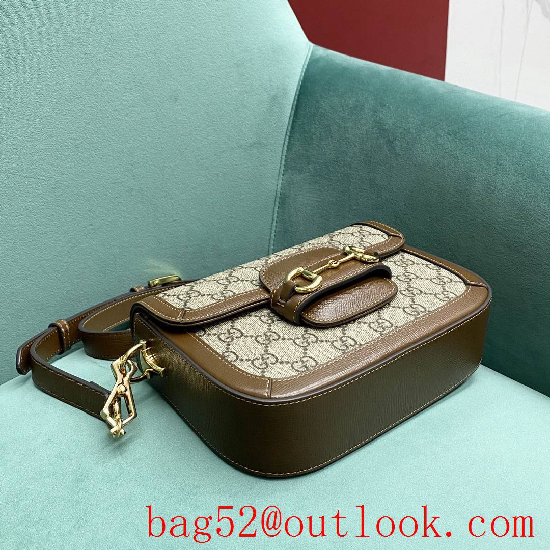 Gucci GG Ophidia imported fireproof and waterproof material Dome shape classic double G collocation brown shoulder handbag