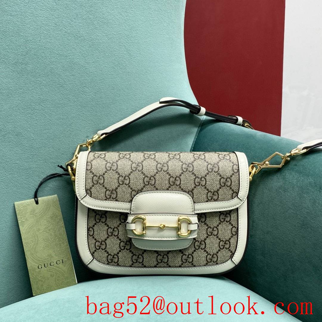 Gucci GG Ophidia imported fireproof and waterproof material Dome shape classic double G collocation cream shoulder handbag