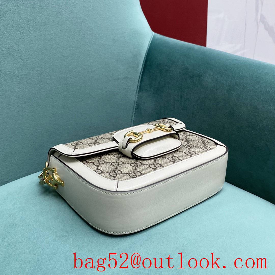 Gucci GG Ophidia imported fireproof and waterproof material Dome shape classic double G collocation cream shoulder handbag