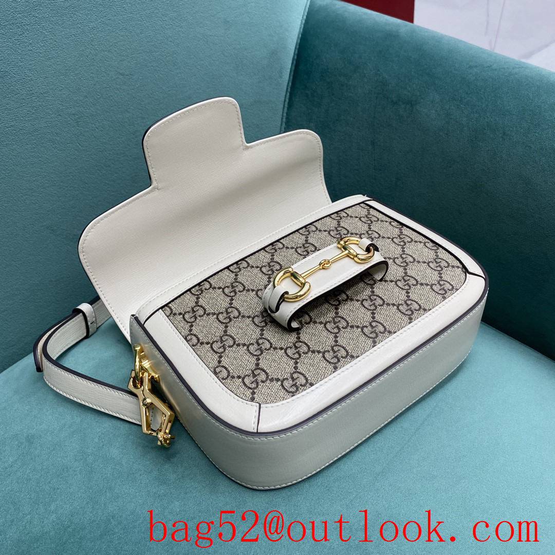 Gucci GG Ophidia imported fireproof and waterproof material Dome shape classic double G collocation cream shoulder handbag