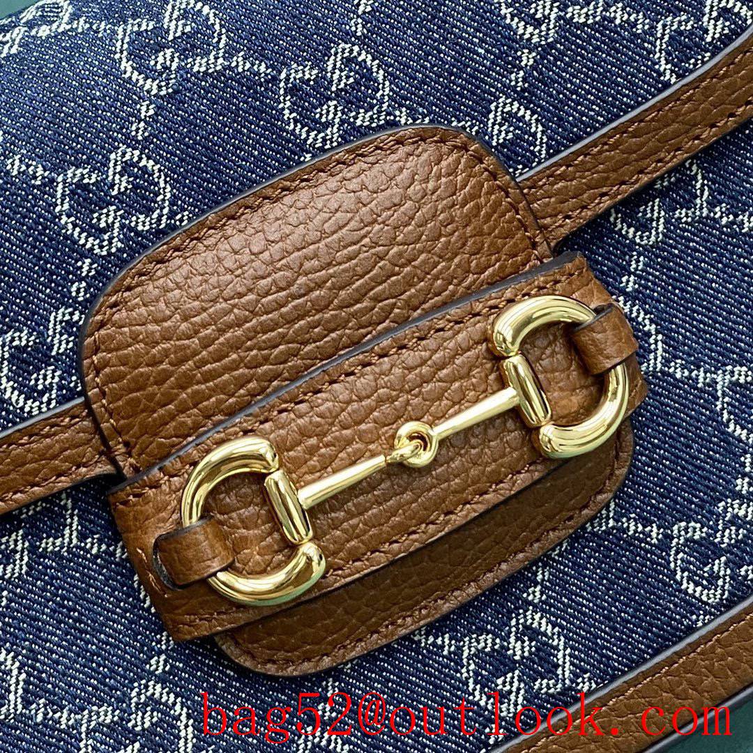 Gucci GG Ophidia imported fireproof and waterproof material Dome shape classic double G collocation deminblue shoulder handbag