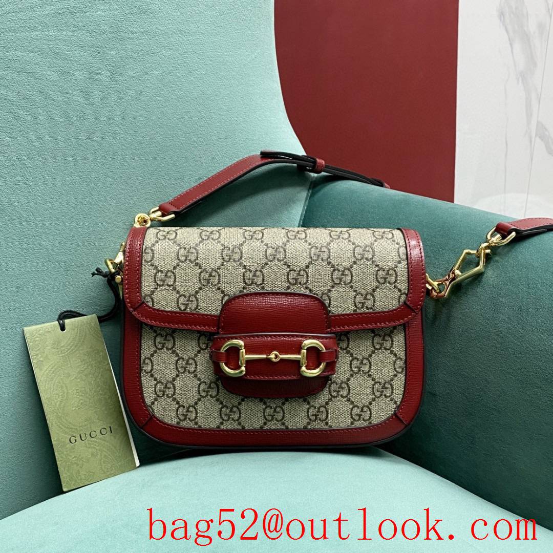 Gucci GG Ophidia imported fireproof and waterproof material Dome shape classic double G collocation winered shoulder handbag