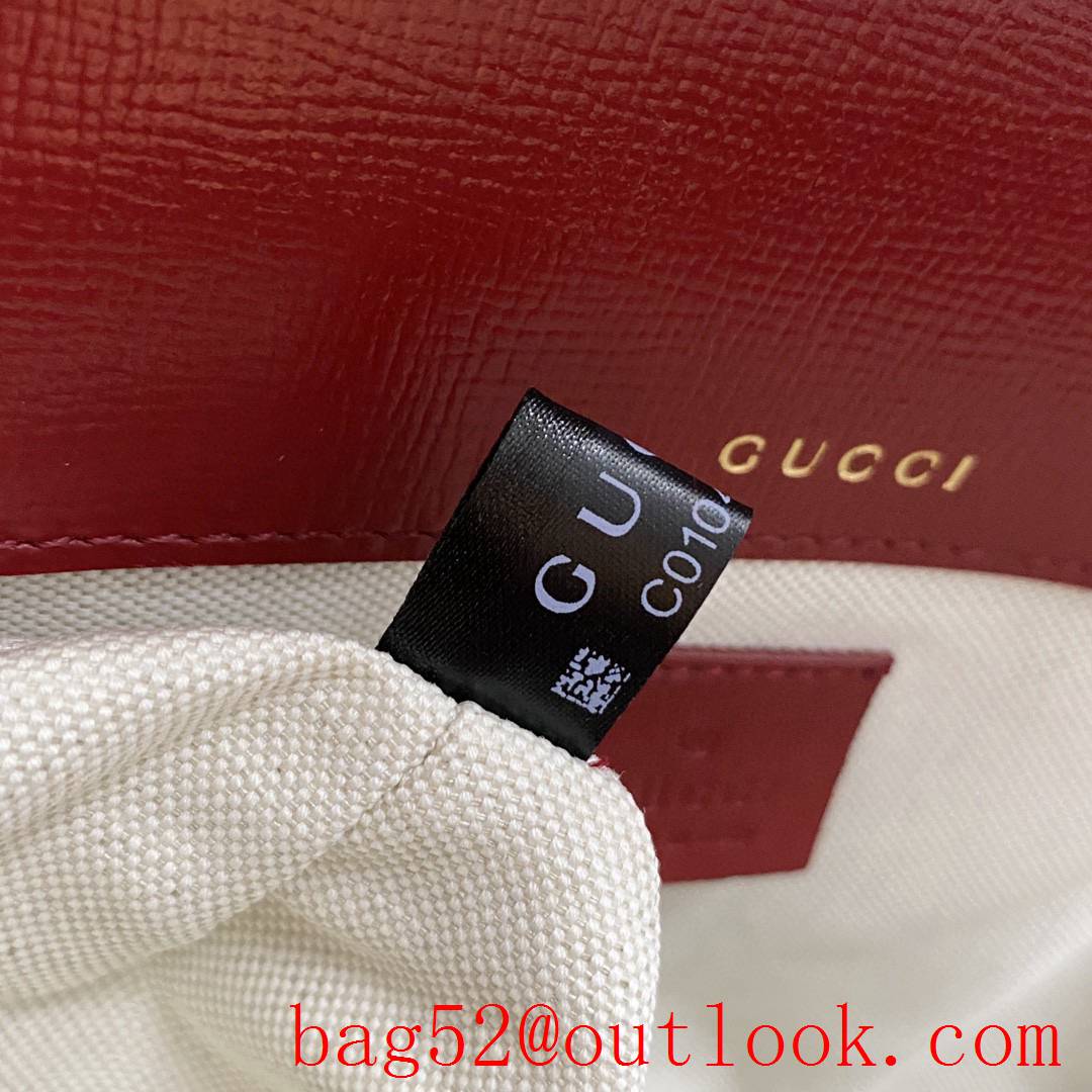 Gucci GG Ophidia imported fireproof and waterproof material Dome shape classic double G collocation winered shoulder handbag