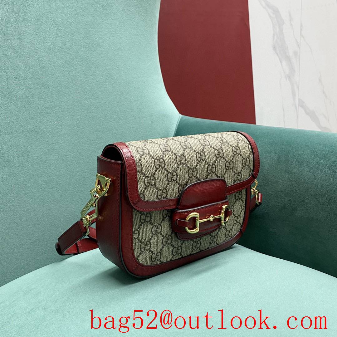 Gucci GG Ophidia imported fireproof and waterproof material Dome shape classic double G collocation winered shoulder handbag