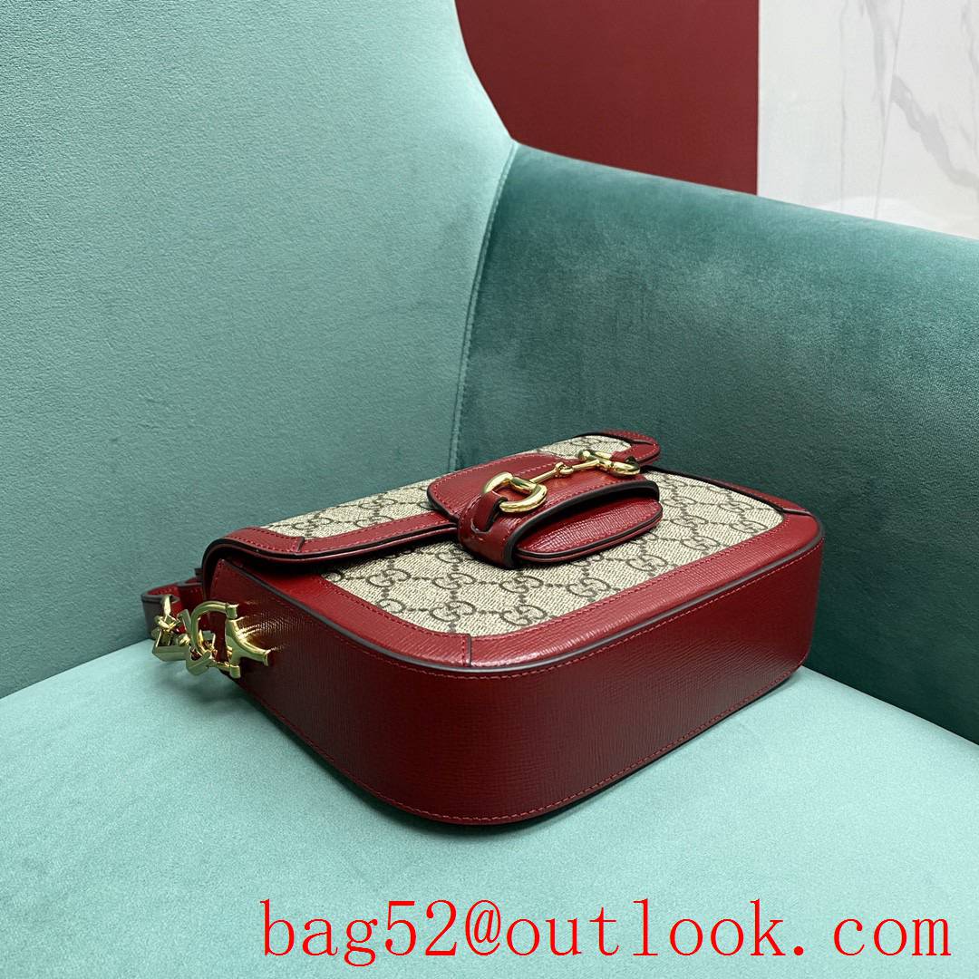 Gucci GG Ophidia imported fireproof and waterproof material Dome shape classic double G collocation winered shoulder handbag