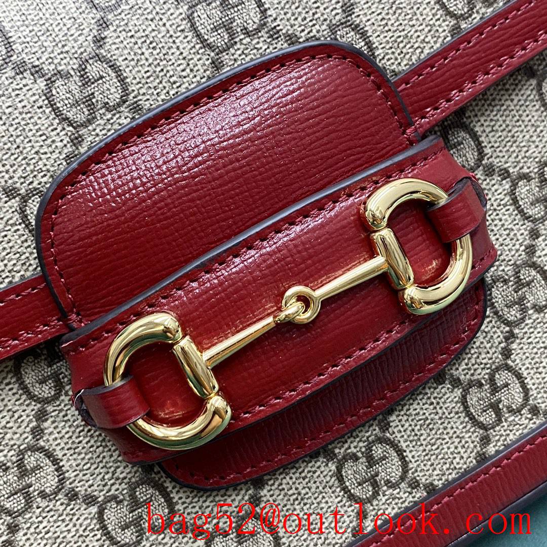 Gucci GG Ophidia imported fireproof and waterproof material Dome shape classic double G collocation winered shoulder handbag