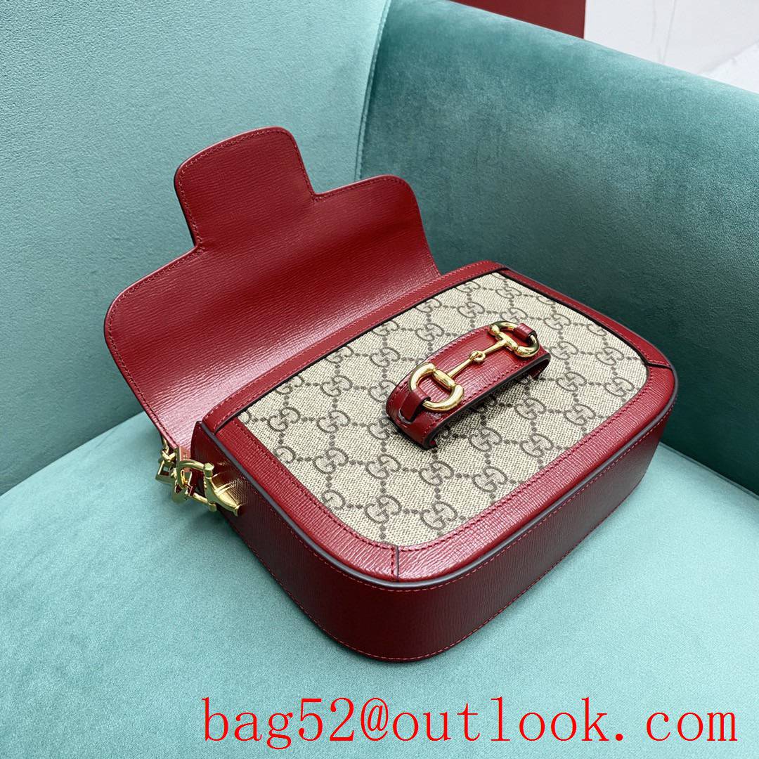 Gucci GG Ophidia imported fireproof and waterproof material Dome shape classic double G collocation winered shoulder handbag