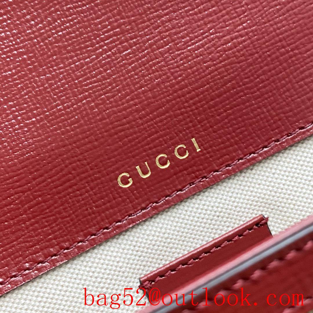 Gucci GG Ophidia imported fireproof and waterproof material Dome shape classic double G collocation winered shoulder handbag