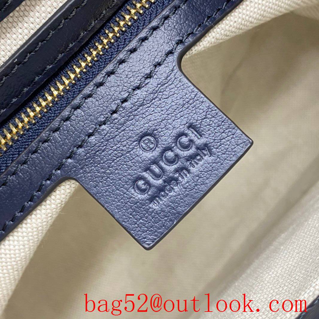 Gucci Square Buckle Bag GG Pattern sky blue shoulder handbag