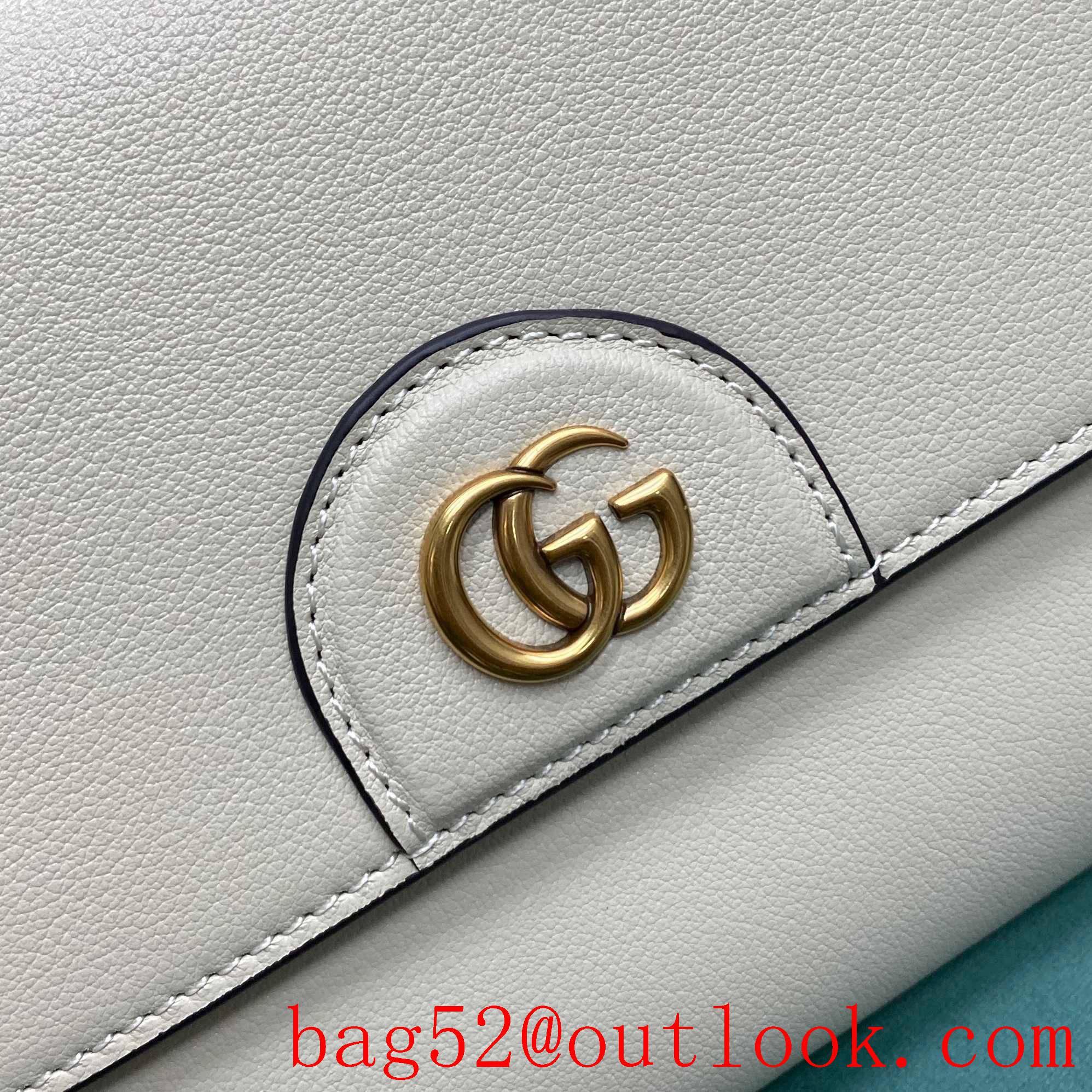 Gucci leather Bamboo chain white shoulder handbag