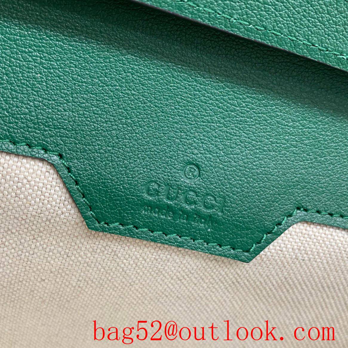 Gucci leather Bamboo chain green shoulder handbag