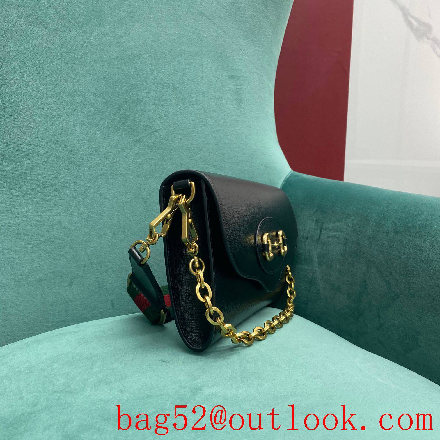 Gucci 1955 Chain Envelope black underarm handbag