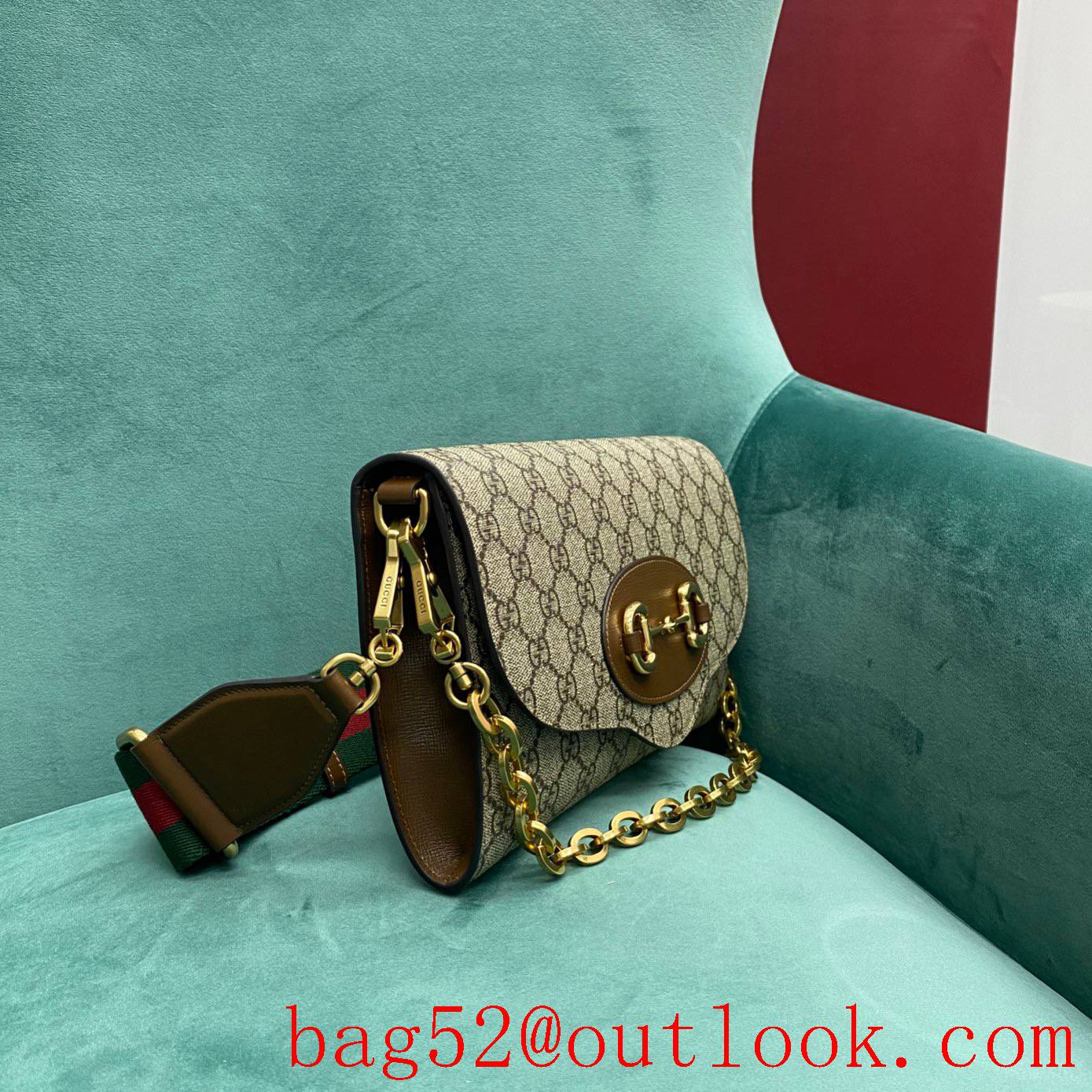 Gucci 1955 Envelope light brown with gold chain underarm handbag