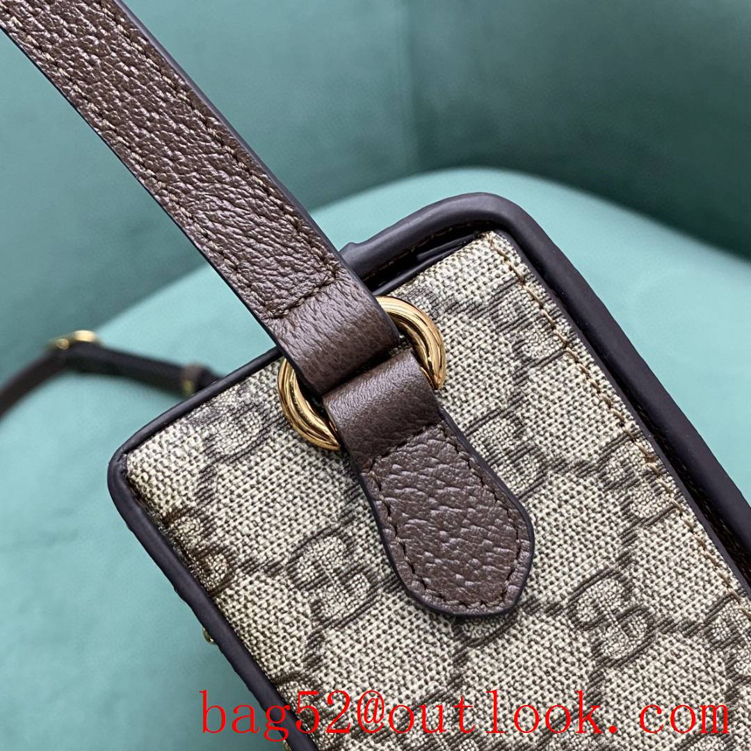 Gucci mini box Classic presbyopia with vintage brown cowhide rivets shoulder handbag