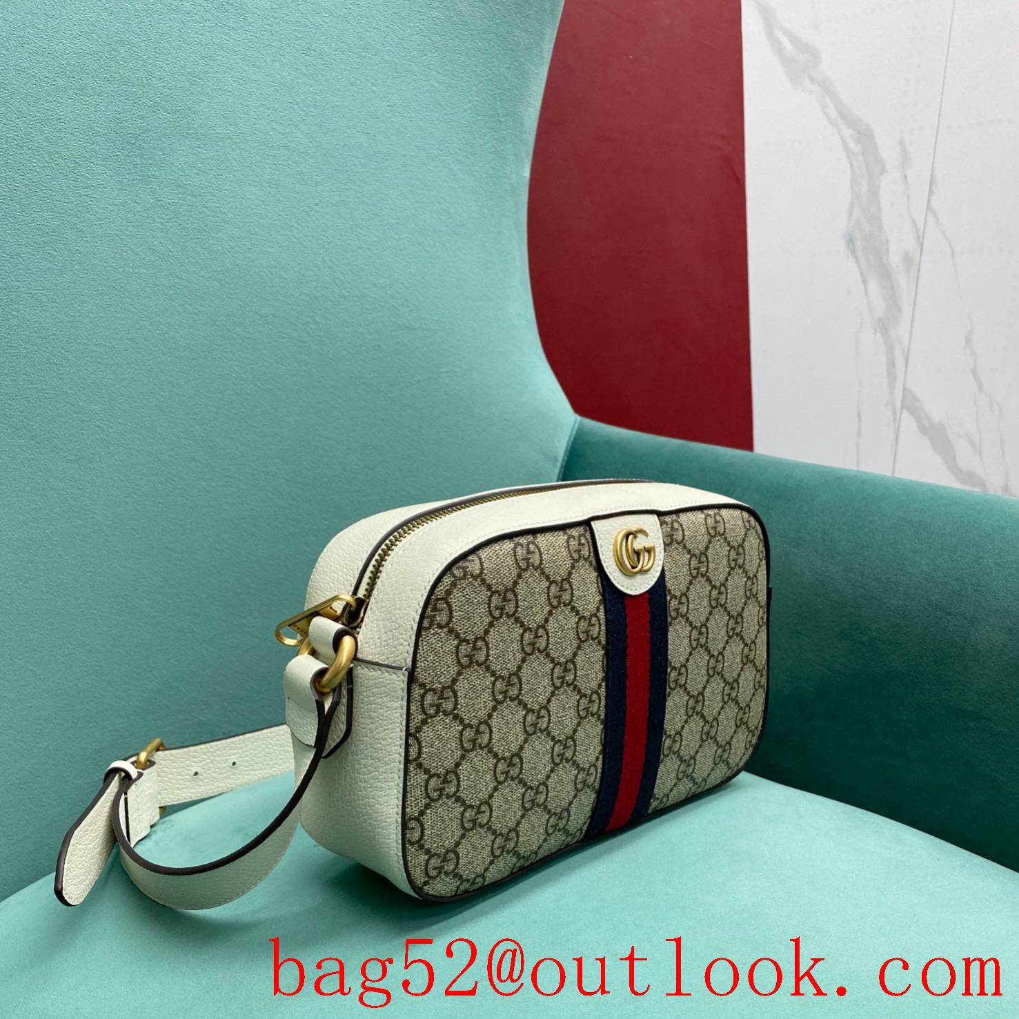 Gucci original camera cream double G fabric crossbody handbag