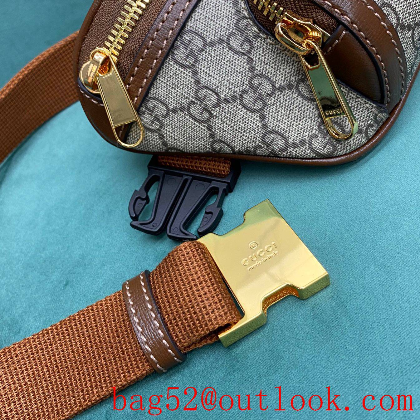 Gucci Retro Belt medium brown chest metal buckle handbag