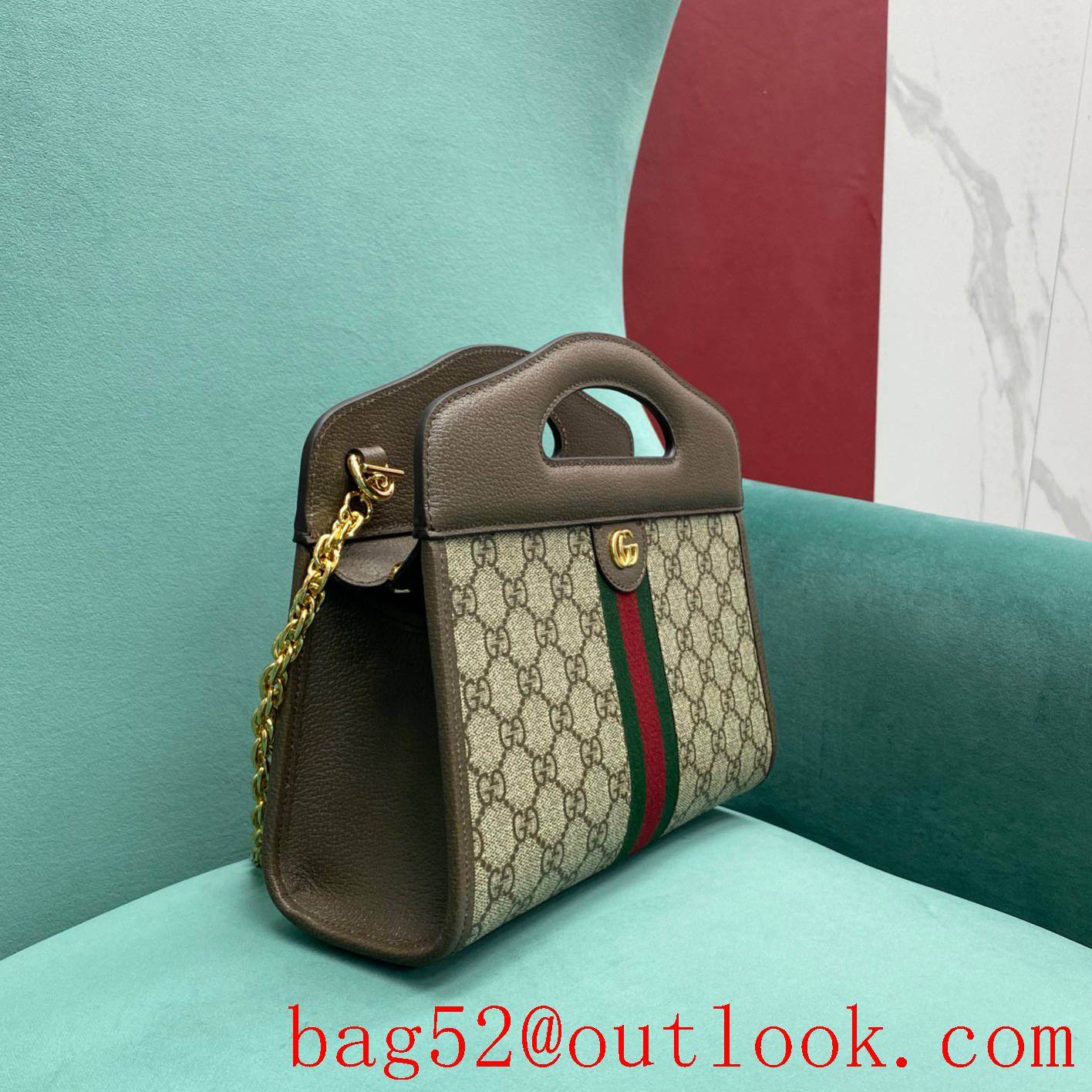 Gucci tote envelope brown shoulder double G handbag