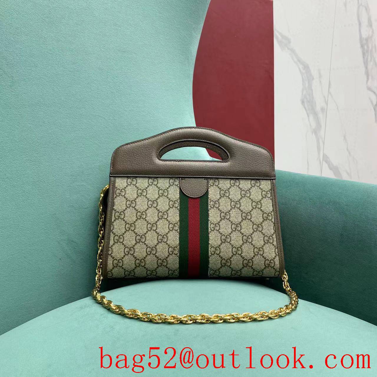 Gucci tote envelope brown shoulder double G handbag