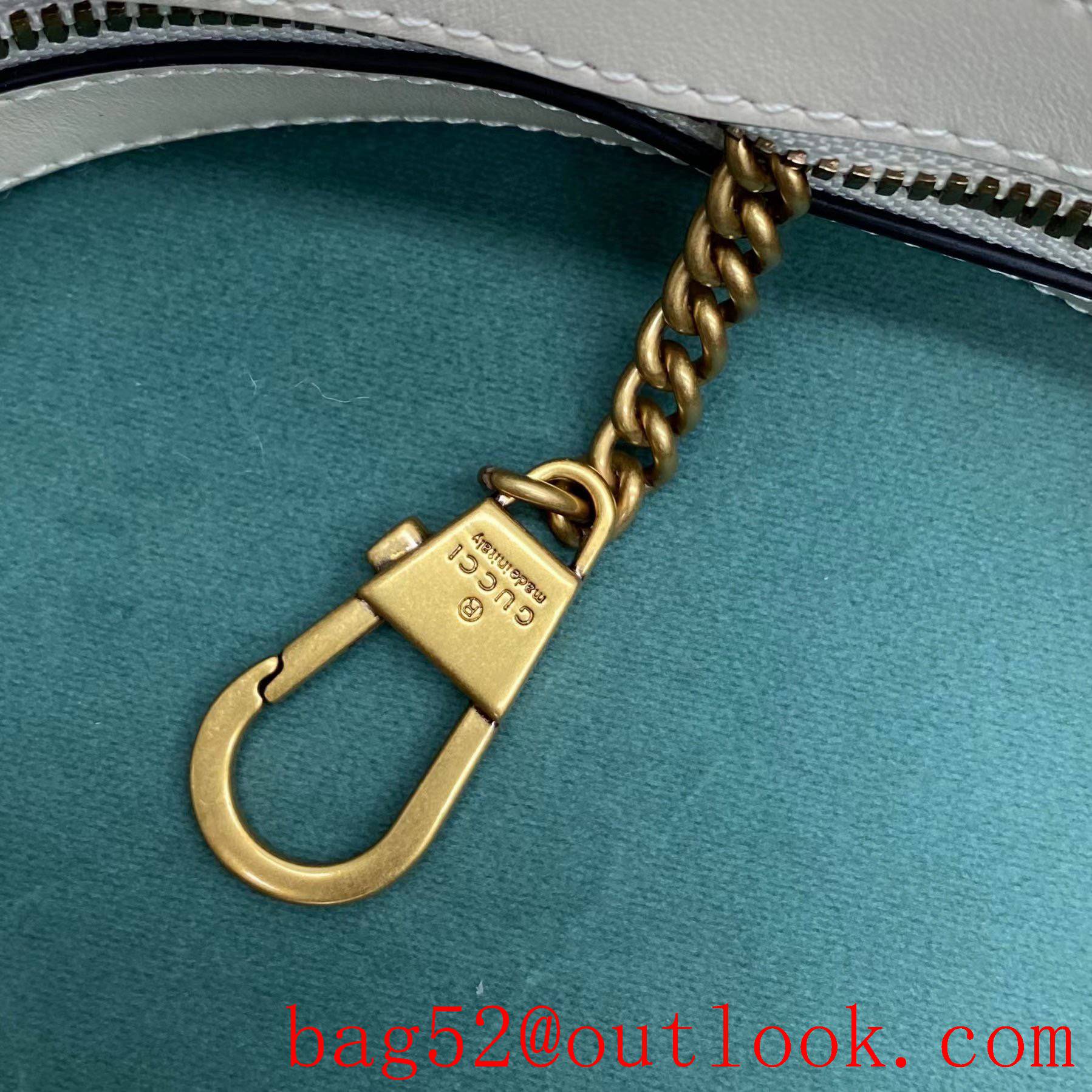 Gucci GG Marmont underarm white half-moon handbag