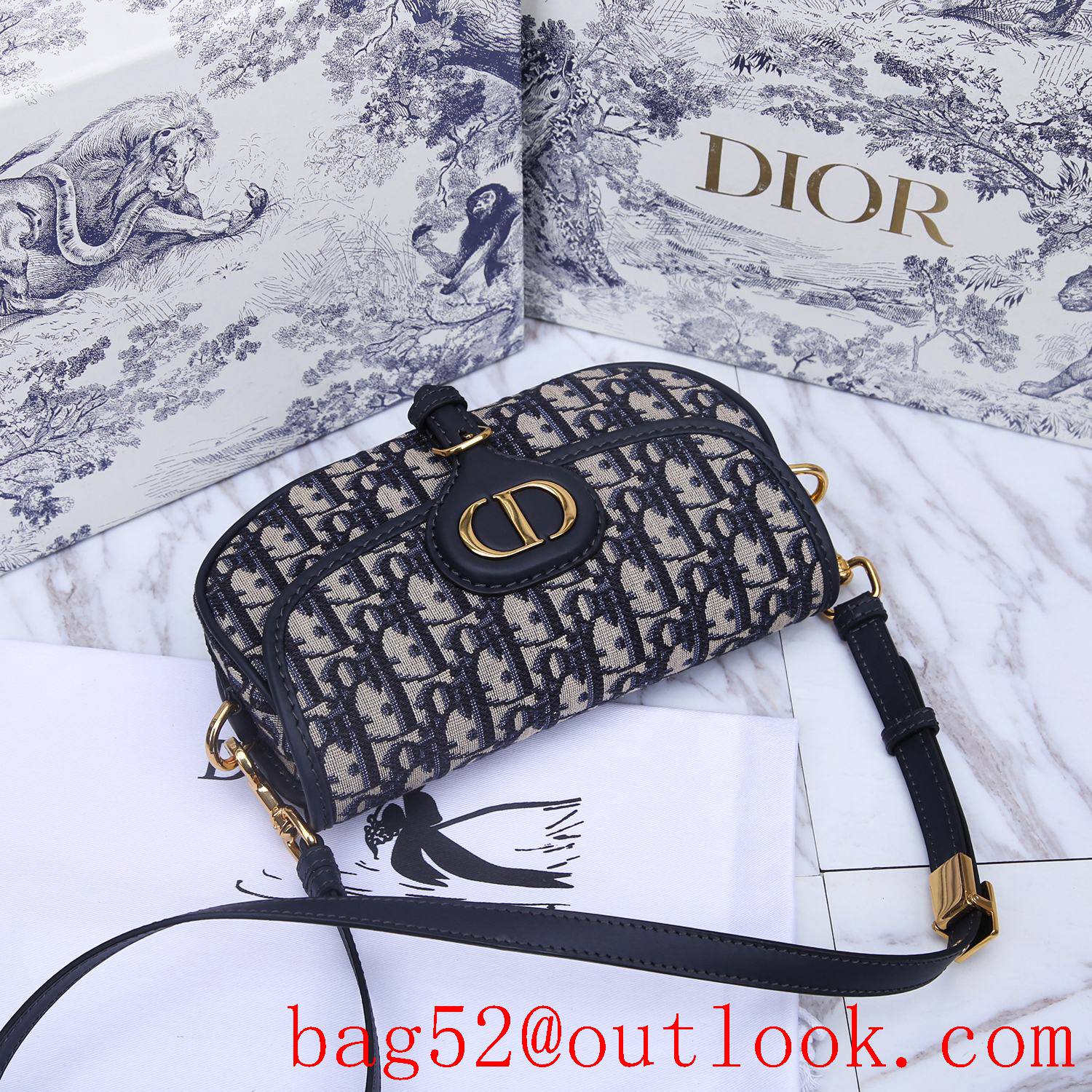 Dior Calfskin wear-resistant medium bobby full logo underarm shoulder crossbody bag