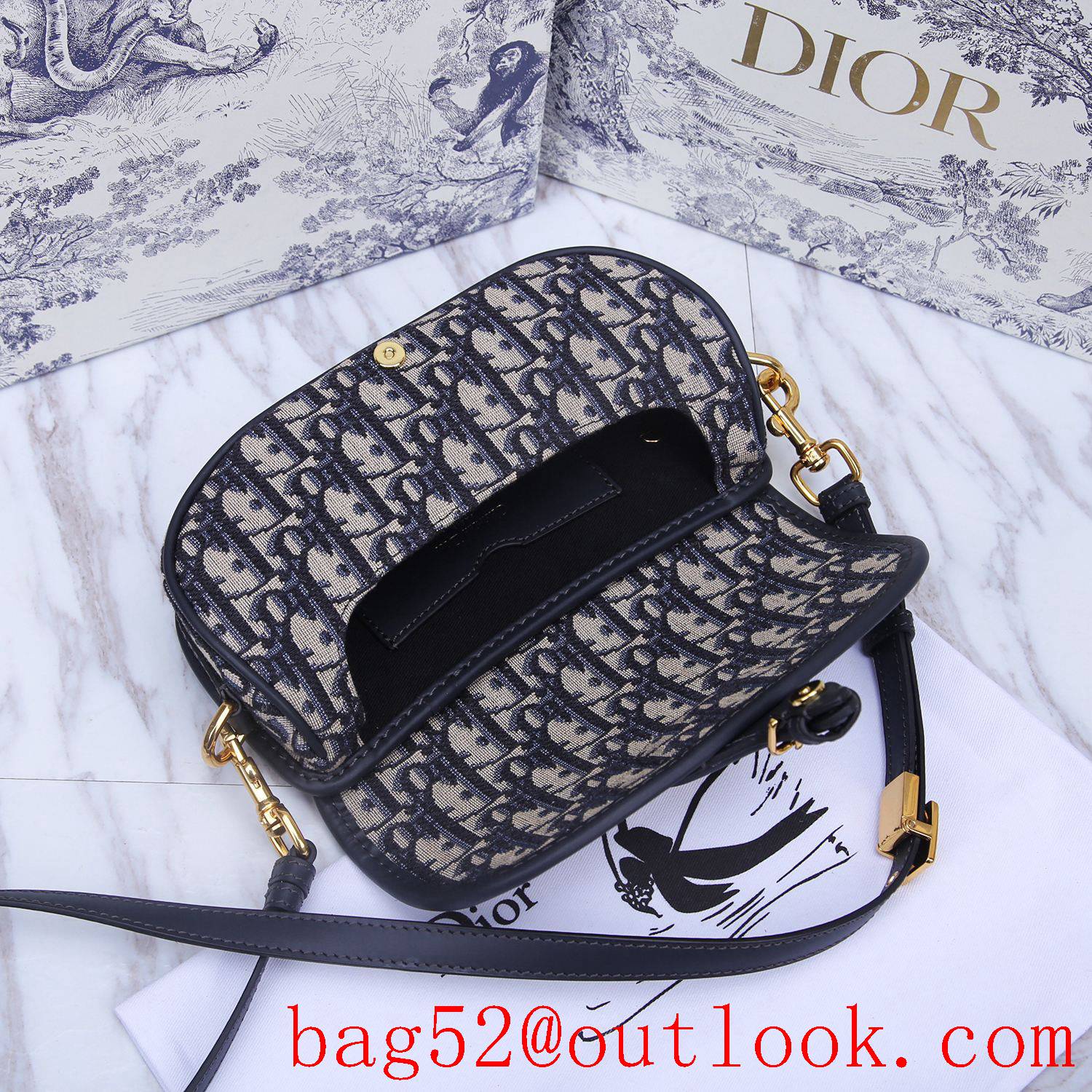 Dior Calfskin wear-resistant medium bobby full logo underarm shoulder crossbody bag