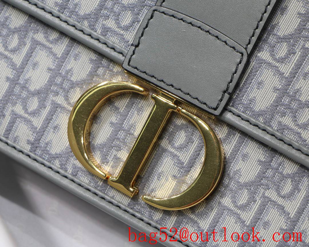 Dior 30montaigne full logo shoulder strap crossbody light blue medium bag