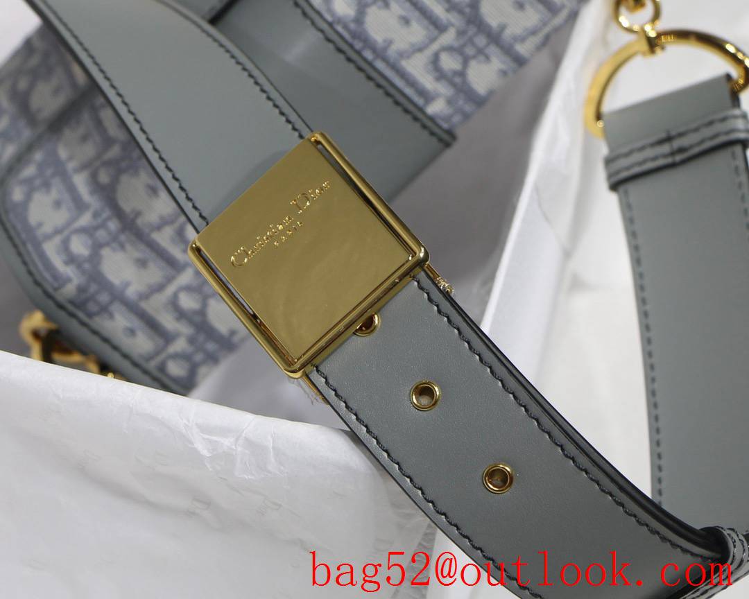 Dior 30montaigne full logo shoulder strap crossbody light blue medium bag