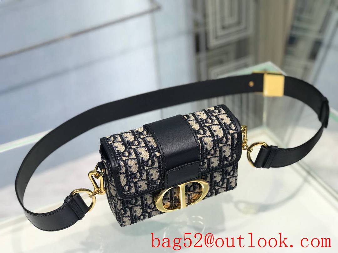 Dior mini box 30montaigne black CD metal logo shoulder strap bag