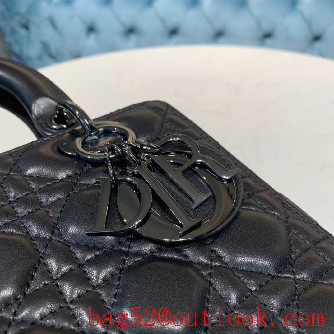 Dior Lamb Leather Cannage Stitch black tote ABC shoulder handbag bag