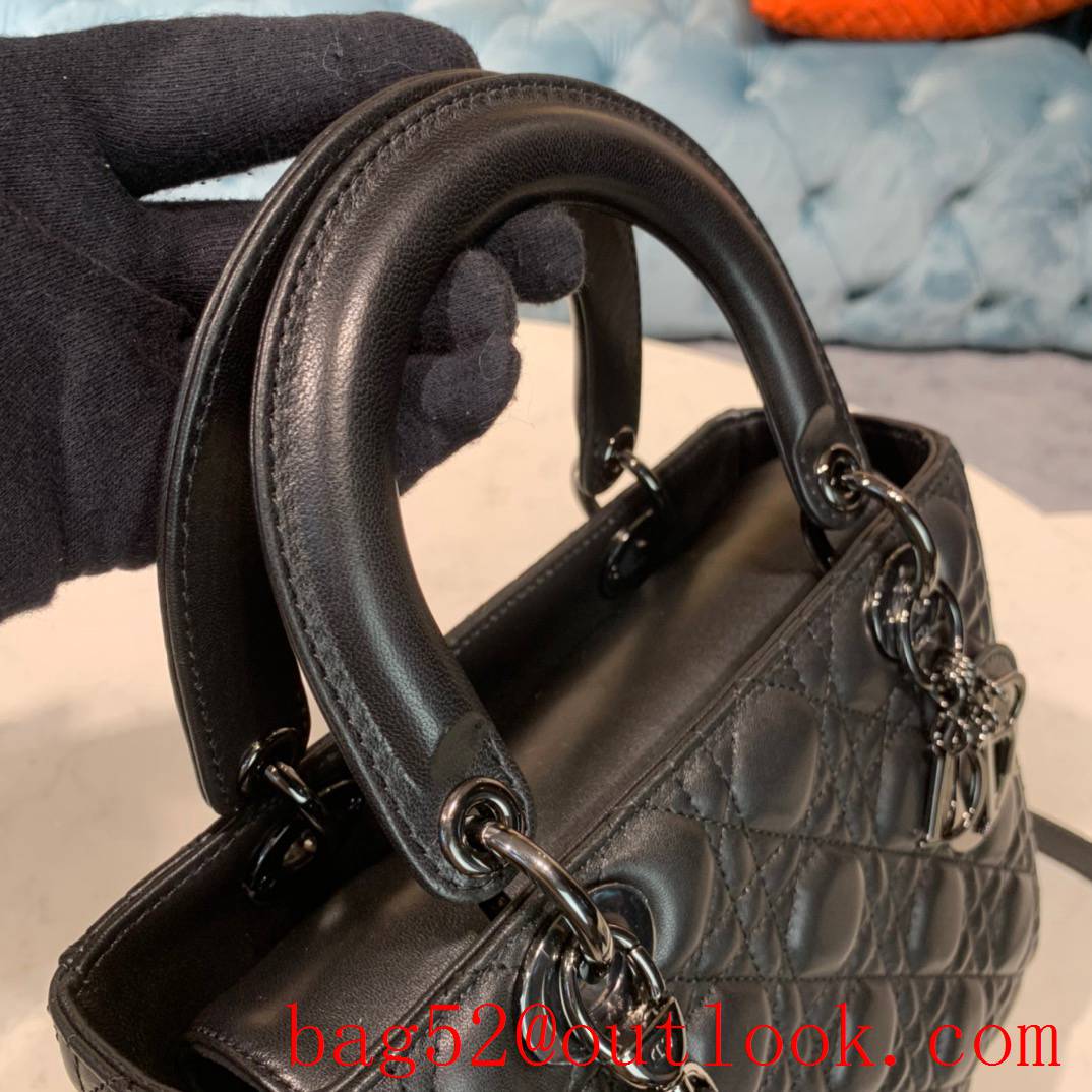 Dior Lamb Leather Cannage Stitch black tote ABC shoulder handbag bag