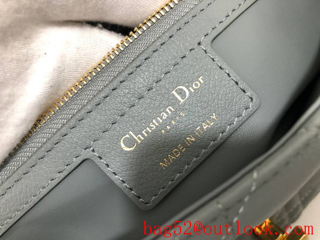 Dior cd metal gold bucket chain Caro medium green calfskin crafted with signature cannage stitching bag