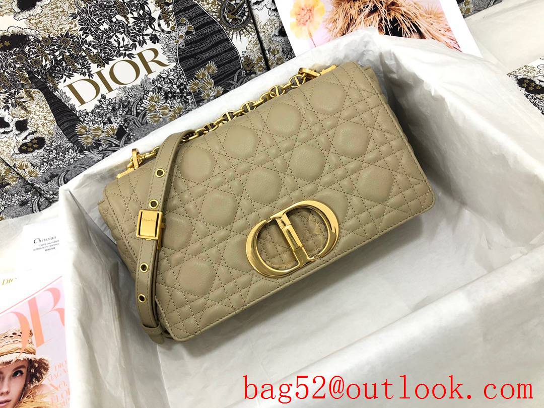 Dior calfskin crafted with signature cannage stitching cd metal gold bucket shoulder bag lightbrown handbag