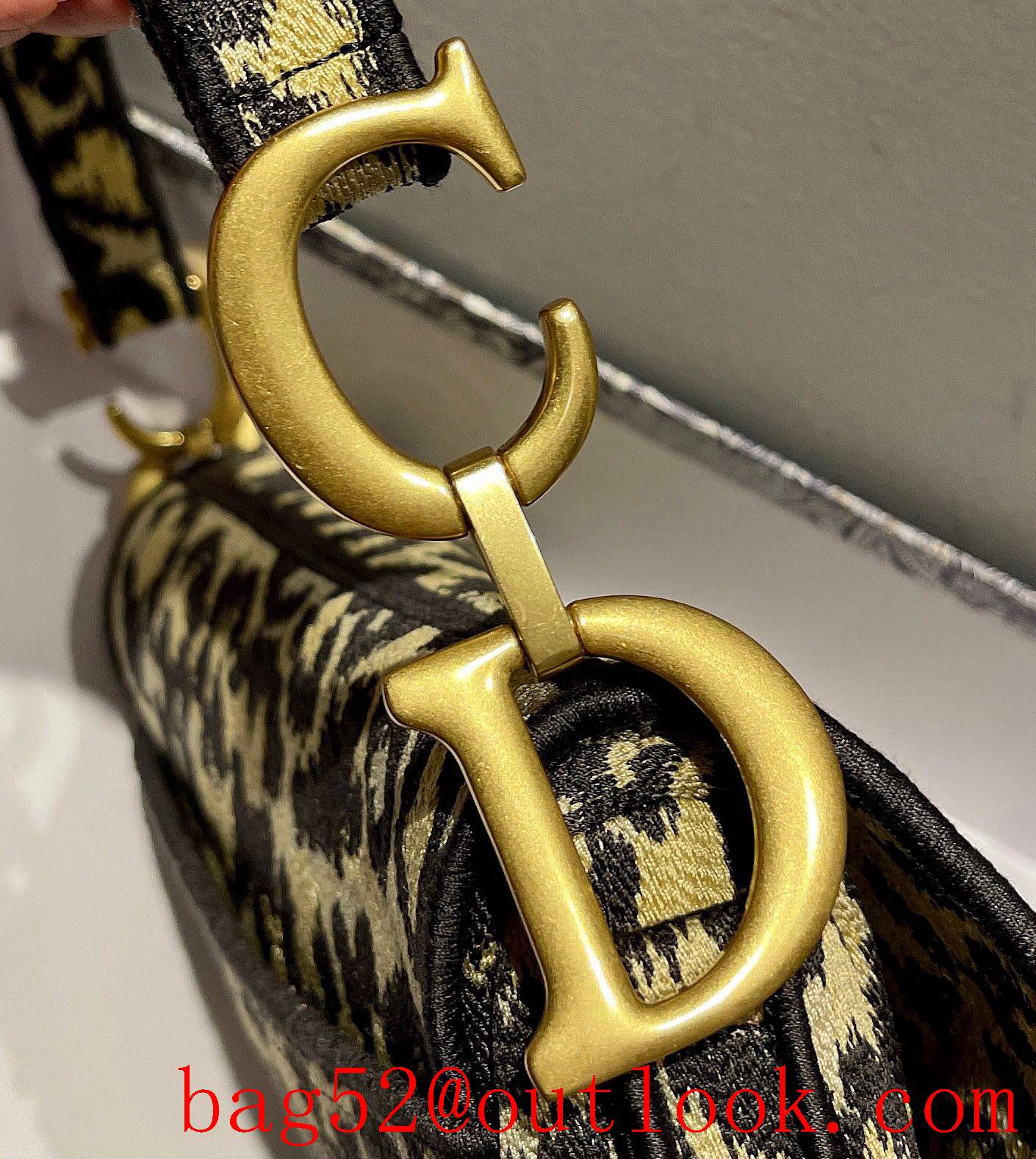 Dior medium leopardprint Anti-IT saddle leather shoulder crossbody handbag bag