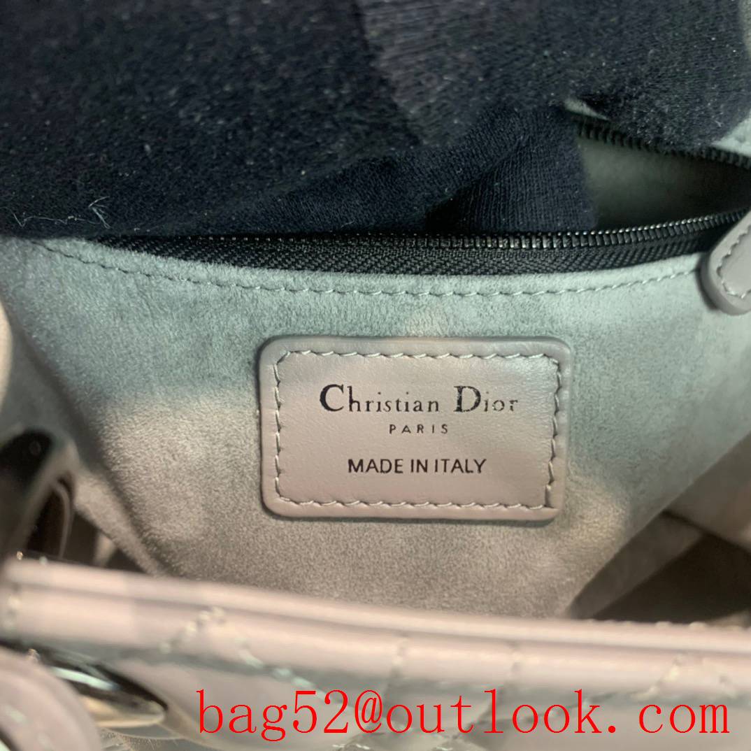 Dior lambskin beautiful elegant intellectual elephant grey medium tote lady handbag