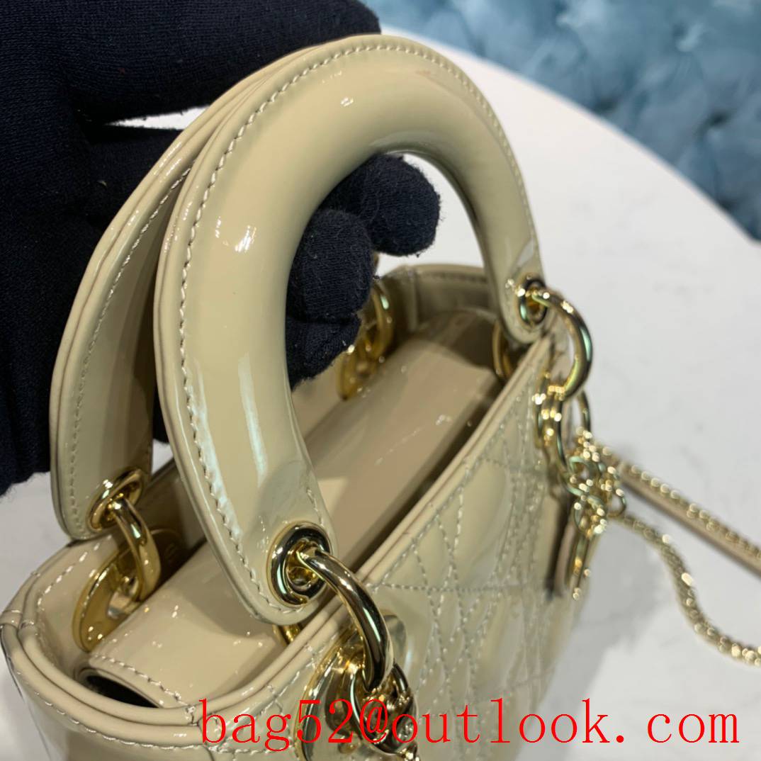 Dior Apricot Patent Leather Gold Buckle medium tote handbag