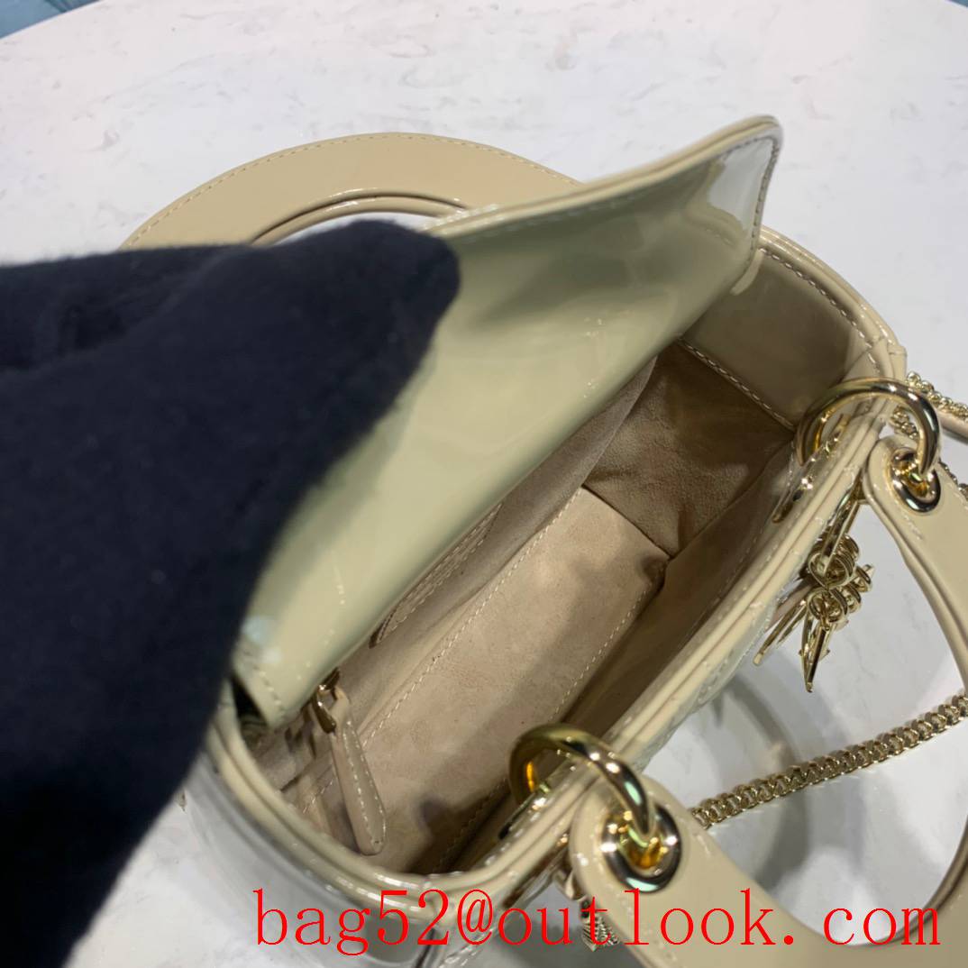 Dior Apricot Patent Leather Gold Buckle medium tote handbag