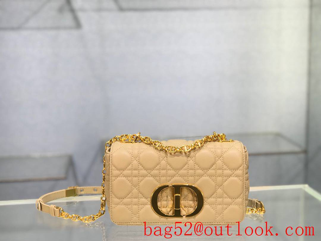 Dior Apricot small Dior Caro bag chain shoulder handbag