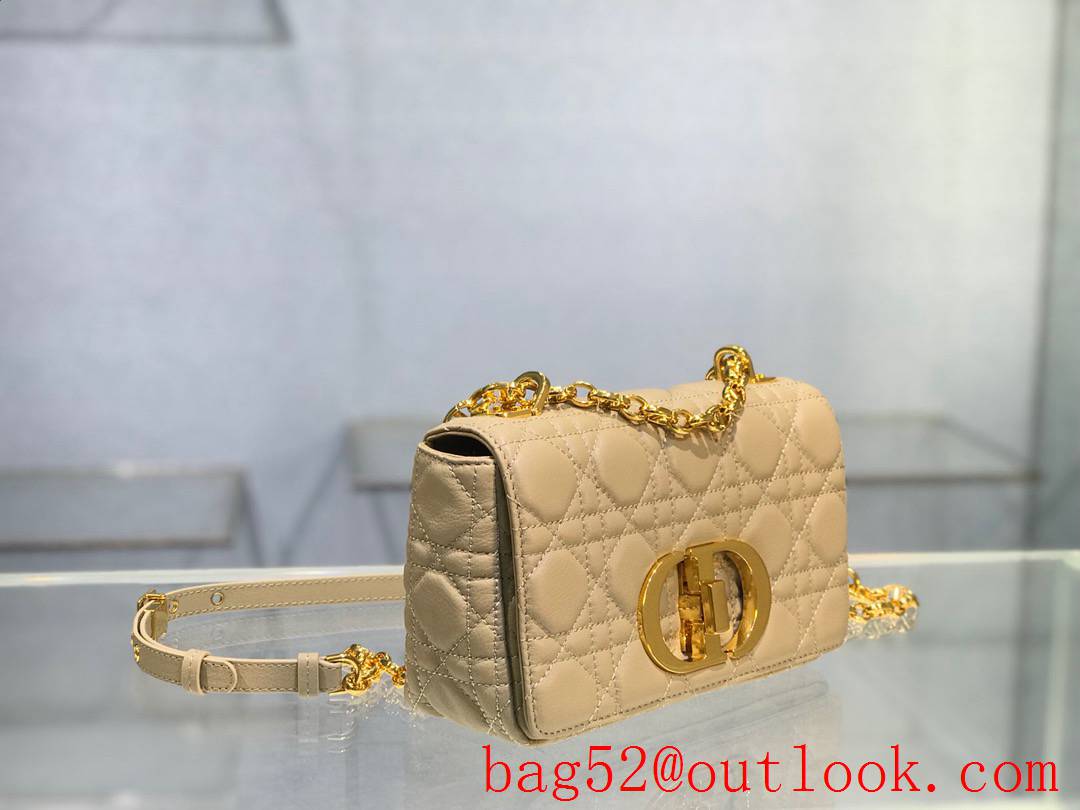 Dior Apricot small Dior Caro bag chain shoulder handbag